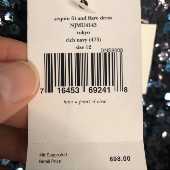 Kate Spade NWT New Women’s Sequin Fit and Flare Statement Bow Dress 12 msrp $898 - Picture 10 of 15
